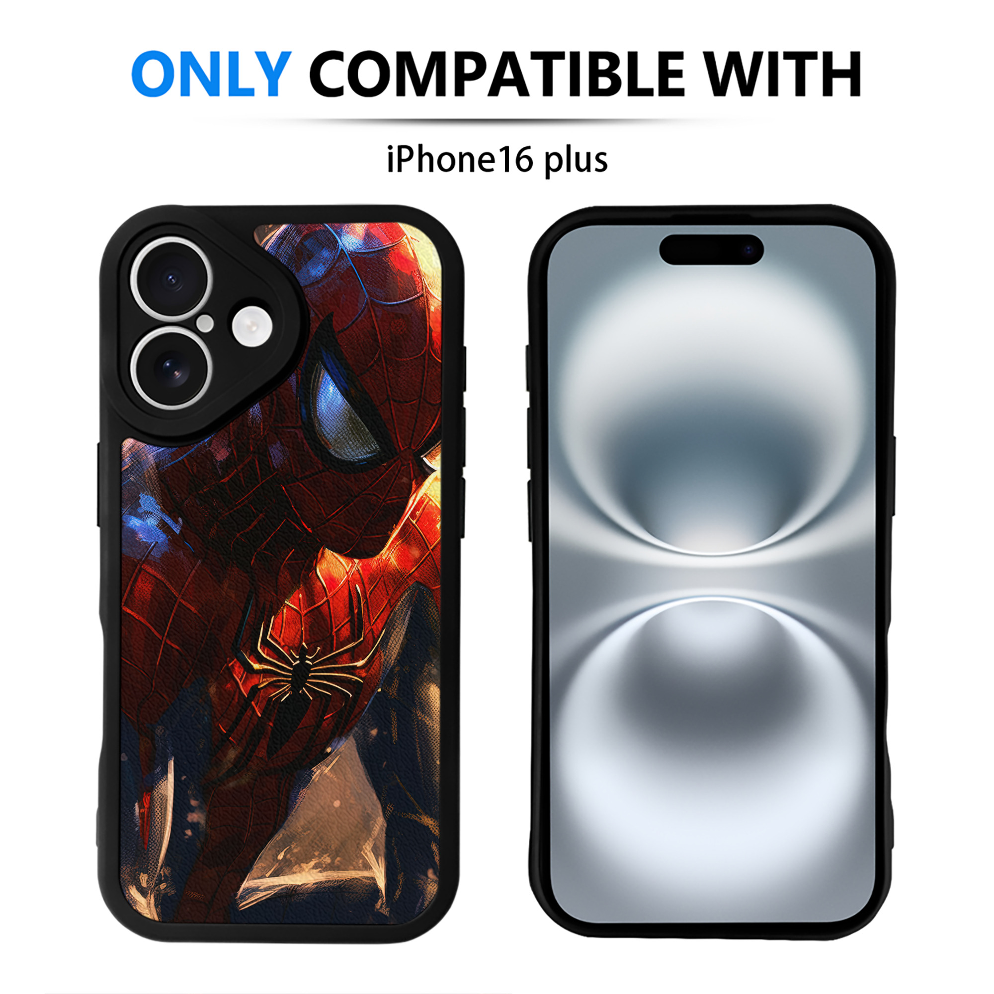 （画像用） Spider Man スパイダーマン 【iPhone 16シリーズ対応】シリコンスマホケース（レザー調） 材質：シリコン